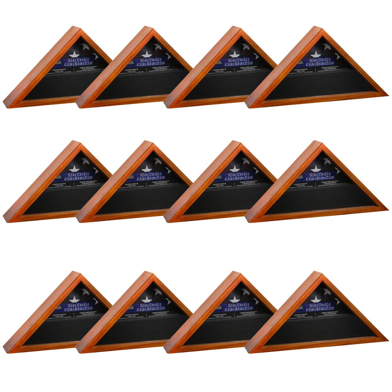 12 Pack: Commemorative Oak Flag Case by Studio Décor®